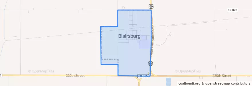 Mapa de ubicacion de Blairsburg.