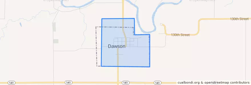 Mapa de ubicacion de Dawson.