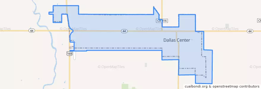 Mapa de ubicacion de Dallas Center.