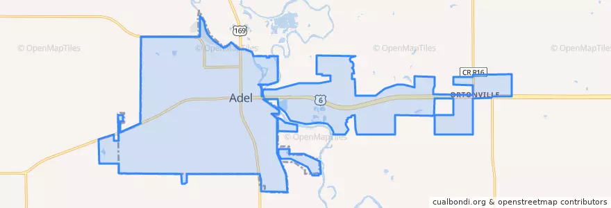 Mapa de ubicacion de Adel.