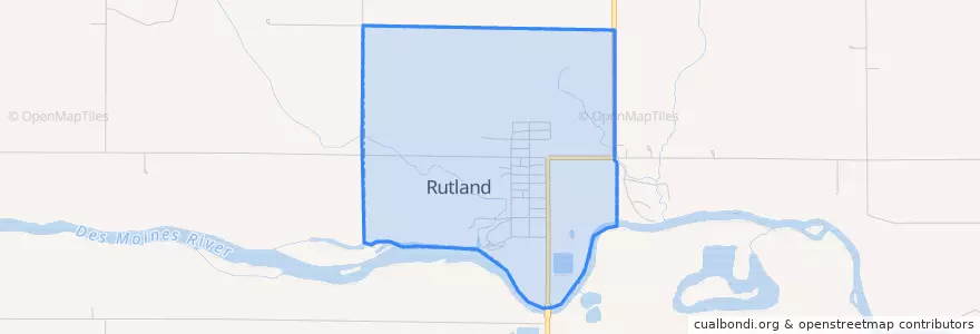 Mapa de ubicacion de Rutland.