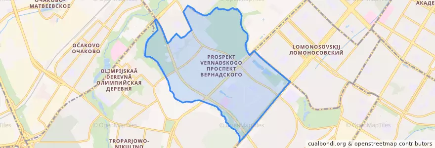Mapa de ubicacion de Prospekt Vernadskogo District.