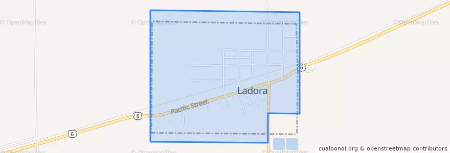 Mapa de ubicacion de Ladora.