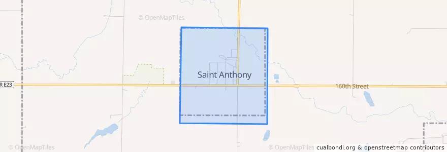 Mapa de ubicacion de St. Anthony.