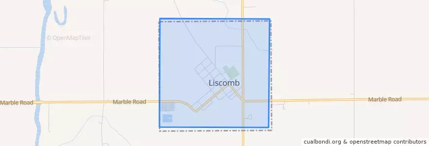 Mapa de ubicacion de Liscomb.