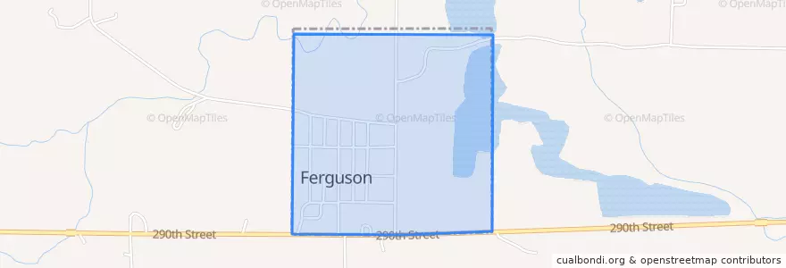 Mapa de ubicacion de Ferguson.
