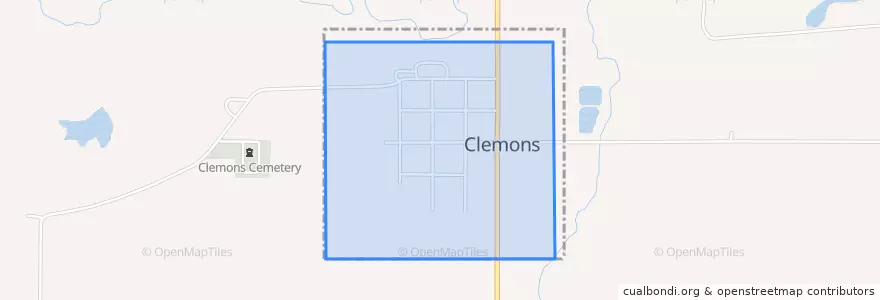 Mapa de ubicacion de Clemons.