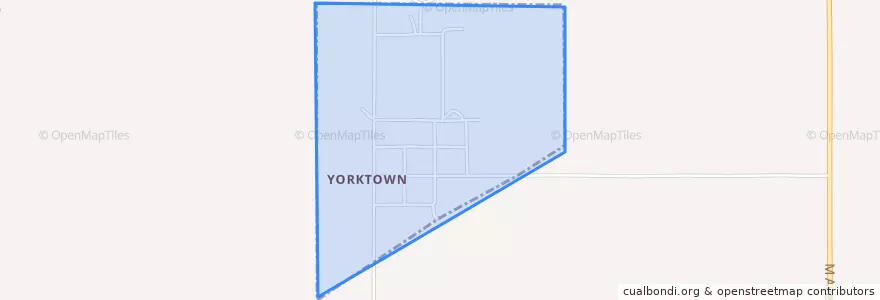 Mapa de ubicacion de Yorktown.