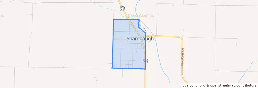 Mapa de ubicacion de Shambaugh.