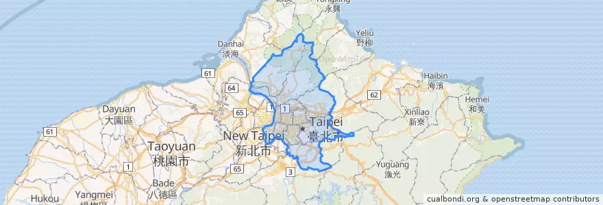 Mapa de ubicacion de 臺北市.