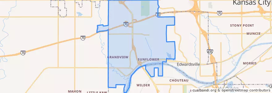 Mapa de ubicacion de Bonner Springs.