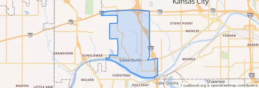 Mapa de ubicacion de Edwardsville.