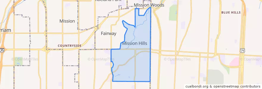 Mapa de ubicacion de Mission Hills.