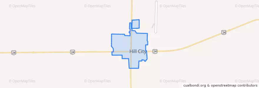 Mapa de ubicacion de Hill City.