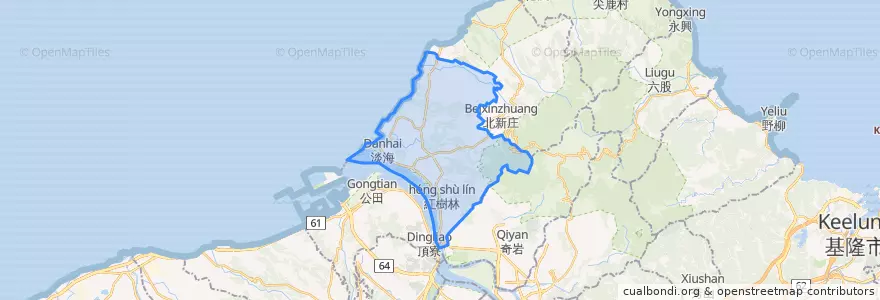 Mapa de ubicacion de 淡水区.