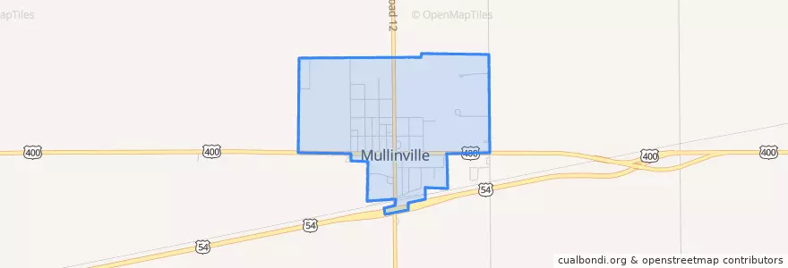 Mapa de ubicacion de Mullinville.