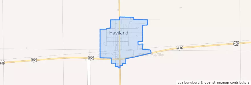 Mapa de ubicacion de Haviland.