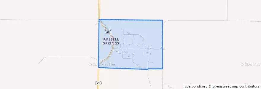 Mapa de ubicacion de Russell Springs.