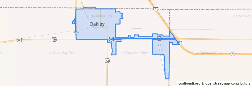 Mapa de ubicacion de Oakley.