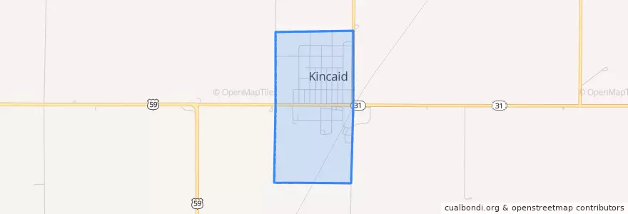 Mapa de ubicacion de Kincaid.