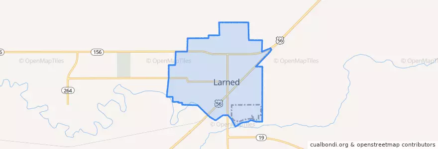 Mapa de ubicacion de Larned.