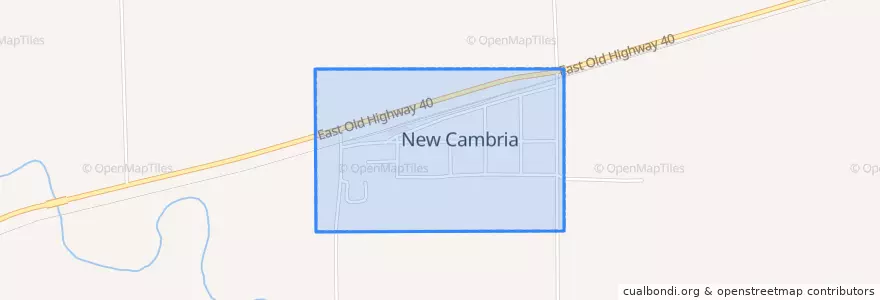 Mapa de ubicacion de New Cambria.