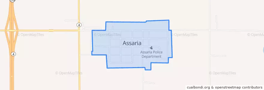Mapa de ubicacion de Assaria.