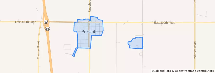 Mapa de ubicacion de Prescott.