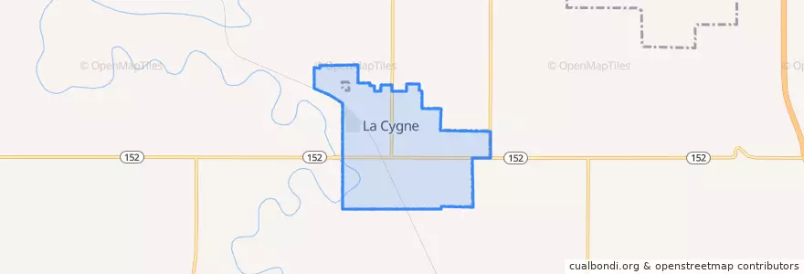 Mapa de ubicacion de La Cygne.