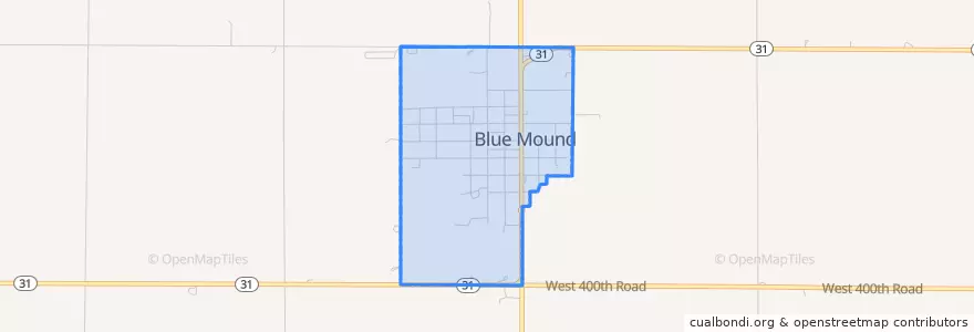 Mapa de ubicacion de Blue Mound.