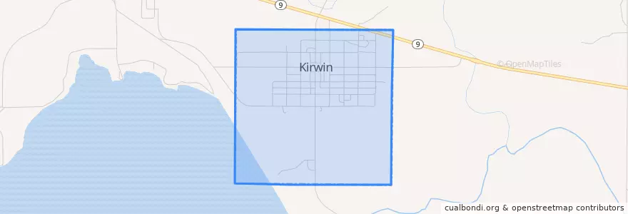 Mapa de ubicacion de Kirwin.