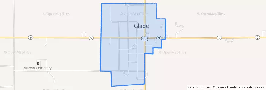 Mapa de ubicacion de Glade.