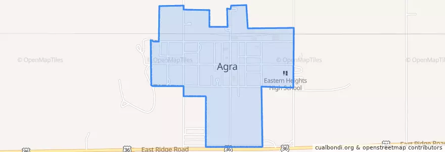 Mapa de ubicacion de Agra.