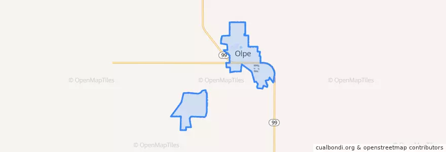 Mapa de ubicacion de Olpe.