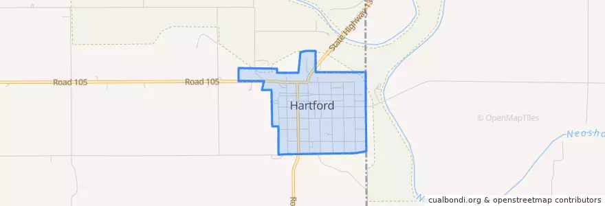 Mapa de ubicacion de Hartford.