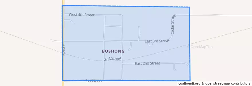 Mapa de ubicacion de Bushong.