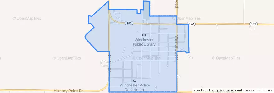 Mapa de ubicacion de Winchester.