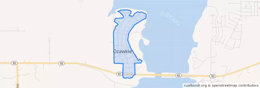 Mapa de ubicacion de Ozawkie.
