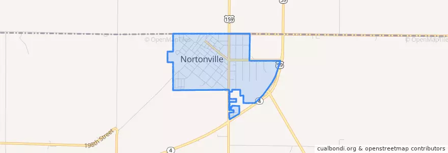 Mapa de ubicacion de Nortonville.