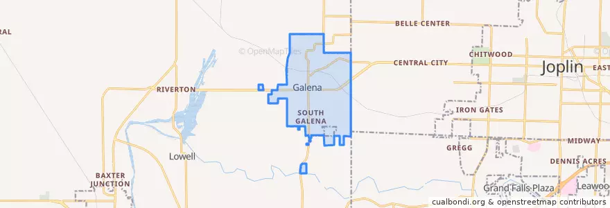 Mapa de ubicacion de Galena.