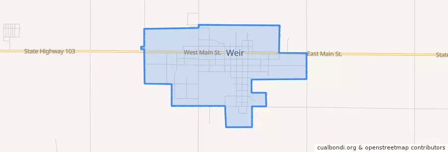 Mapa de ubicacion de Weir.