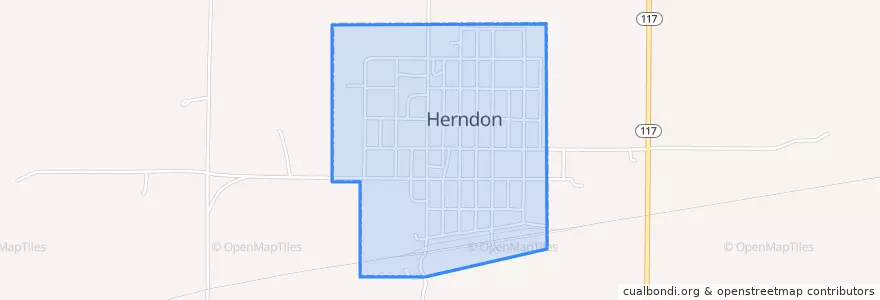 Mapa de ubicacion de Herndon.