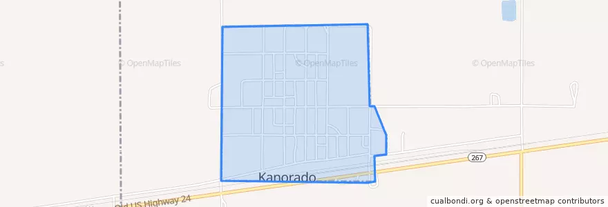 Mapa de ubicacion de Kanorado.