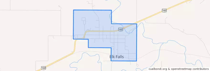 Mapa de ubicacion de Elk Falls.