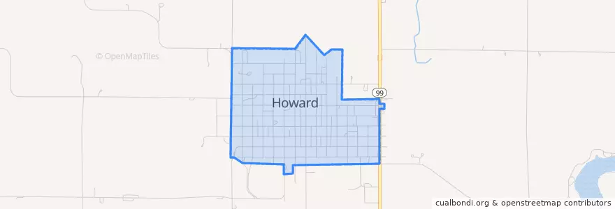 Mapa de ubicacion de Howard.