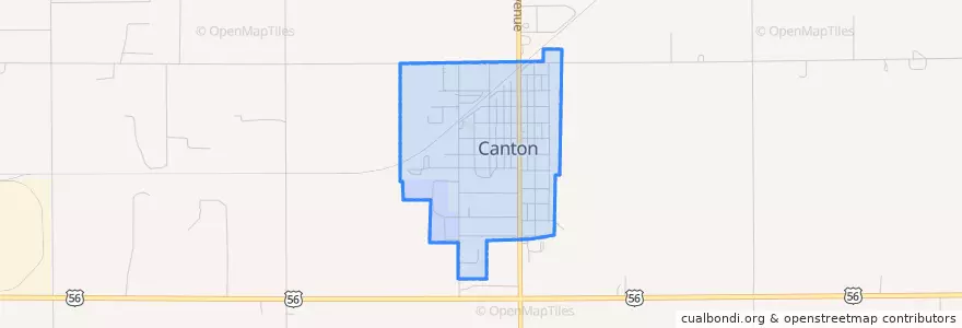 Mapa de ubicacion de Canton.