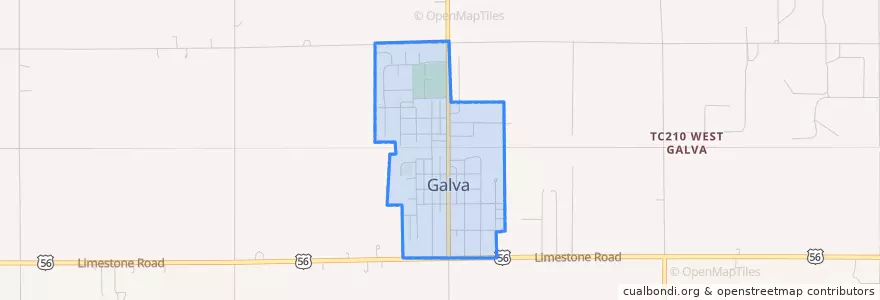 Mapa de ubicacion de Galva.