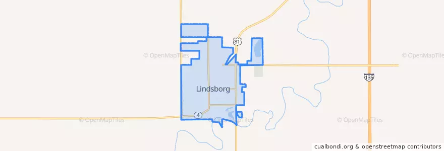 Mapa de ubicacion de Lindsborg.