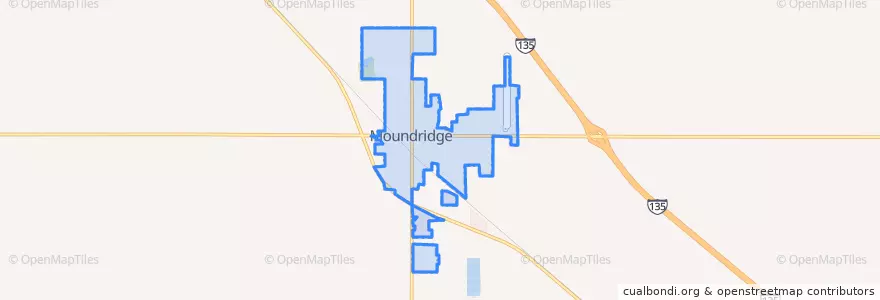 Mapa de ubicacion de Moundridge.