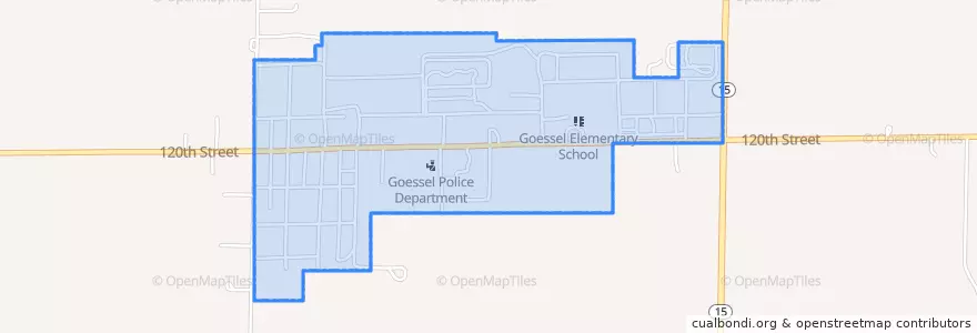Mapa de ubicacion de Goessel.